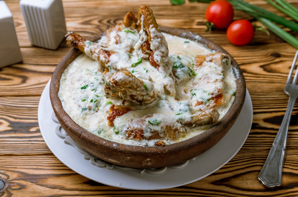 Georgian Chicken Cooked in Milk and Garlic