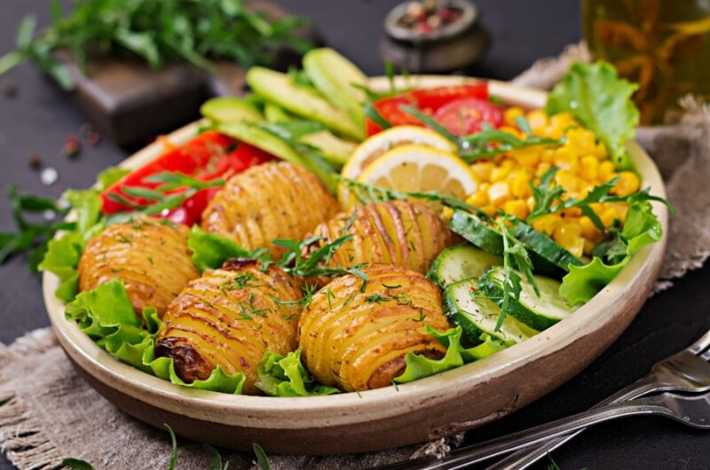 Mediterranean Style Roasted Potato Salad